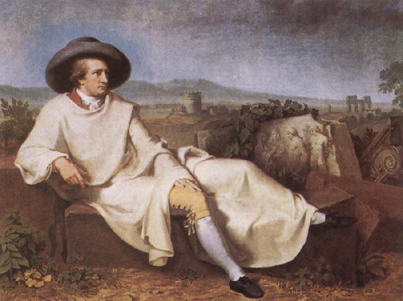 TISCHBEIN, Johann Heinrich Wilhelm Goethe in the Roman Campagna oil painting picture
